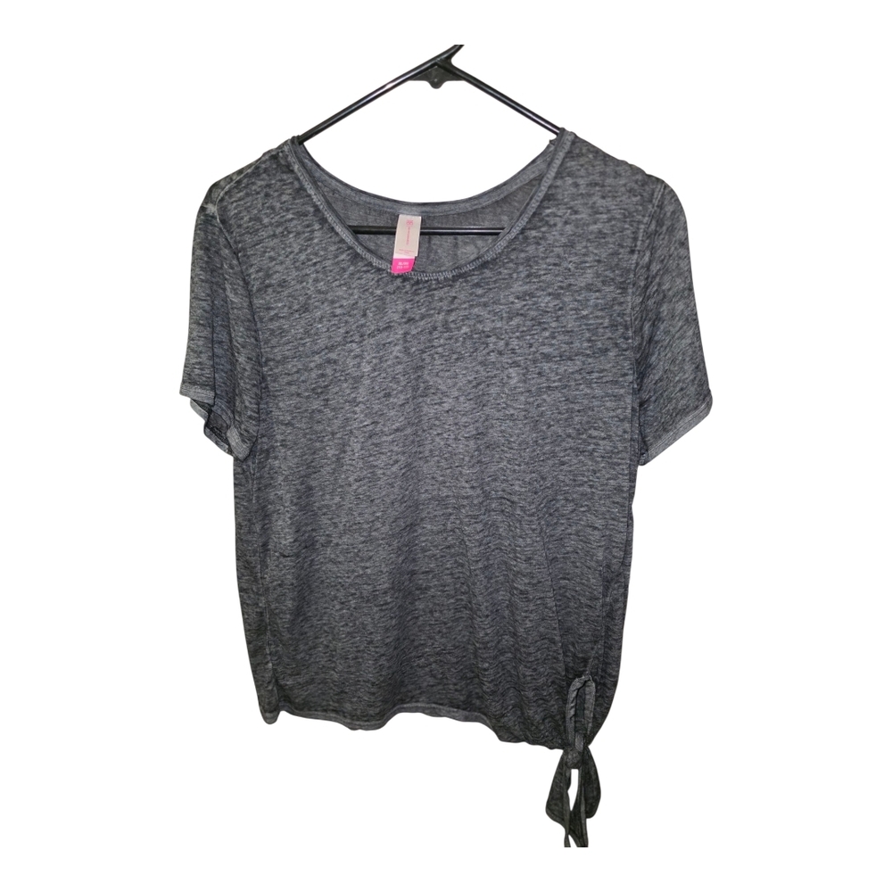 No Boundaries Charcoal Short Sleeve Tee with Tie